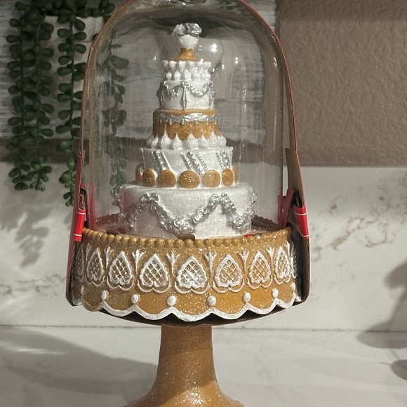 Martha Stewart Home Holiday Decor Gingerbread Tiered Cake Pedestal Glass Cloche - Picture 2 of 5